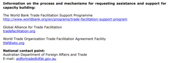 Extract from Australia's notification - NAUS3 (second extract)