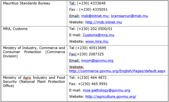 Extrait de la notification de Maurice