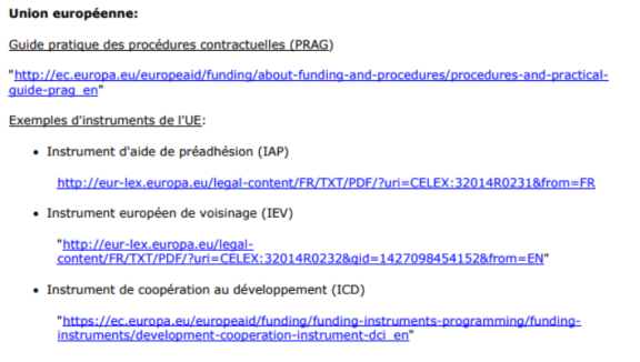 Extrait de la notification de l'Union européenne